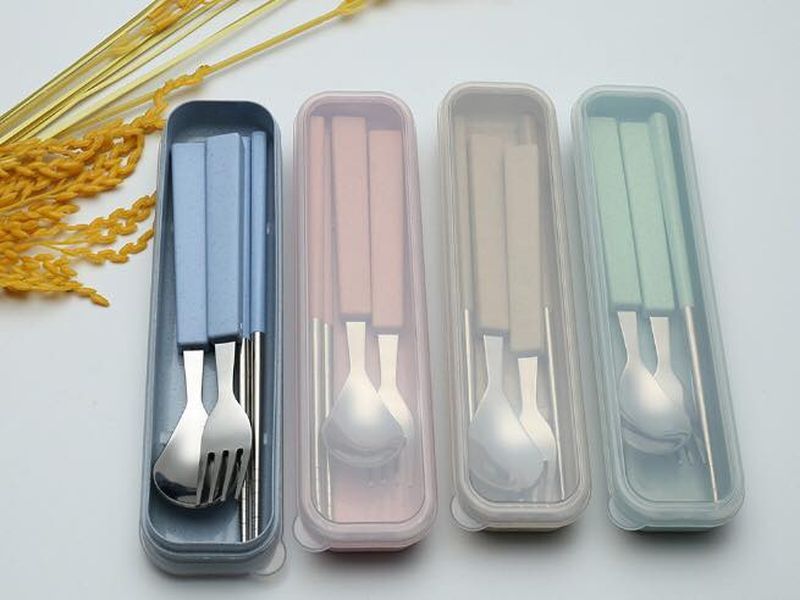 透明盒裝不鏽鋼小麥餐具組合